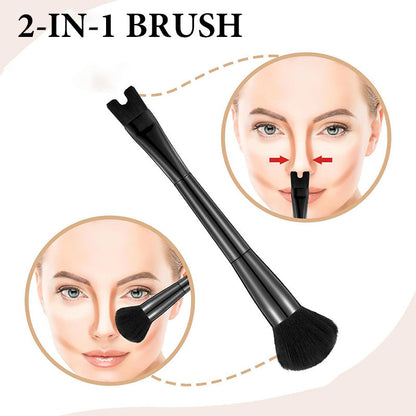 🔥Buy 2 get 3 free💥---2-in-1 U-Shape Nose Contour & Setting Brush