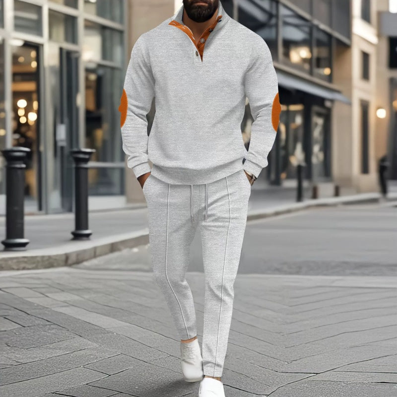 🎁 Hot Sale 50% OFF 🔥Men's Knit Half-Zip Casual Sweatshirt & Pants Set