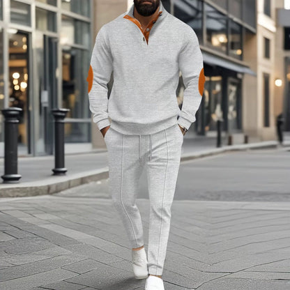 🎁 Hot Sale 50% OFF 🔥Men's Knit Half-Zip Casual Sweatshirt & Pants Set