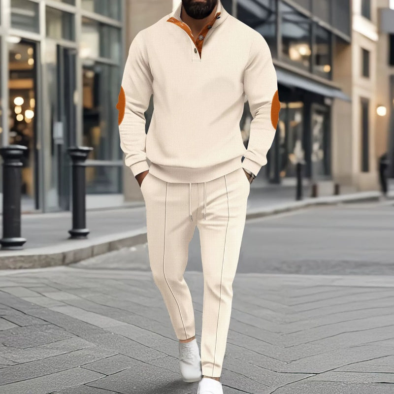 🎁 Hot Sale 50% OFF 🔥Men's Knit Half-Zip Casual Sweatshirt & Pants Set