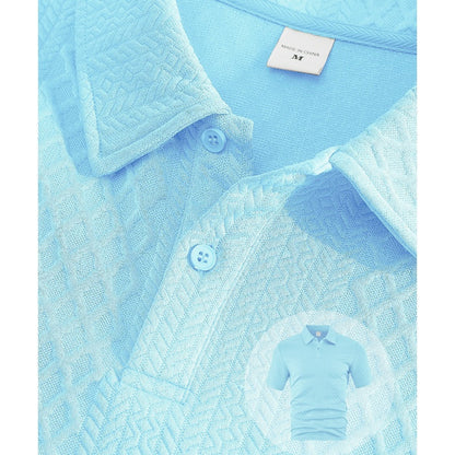 🔥Hot Sale Deals-Men’s Diamond Pattern Turn-Down Collar Short Sleeve Top & Drawstring Shorts 2-Piece Set