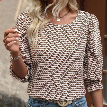 Women's Casual Printed Round Neck Top