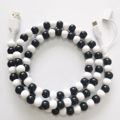 🔥HOT SALE🔥2-In-1 USB To Type-C ＆ Lightning Beaded Charger Cord