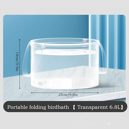 Outdoor Transparent Foldable Wash Tub with Handle