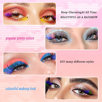 240 PCS Colored Lash Cluster with Glue & Tweezers