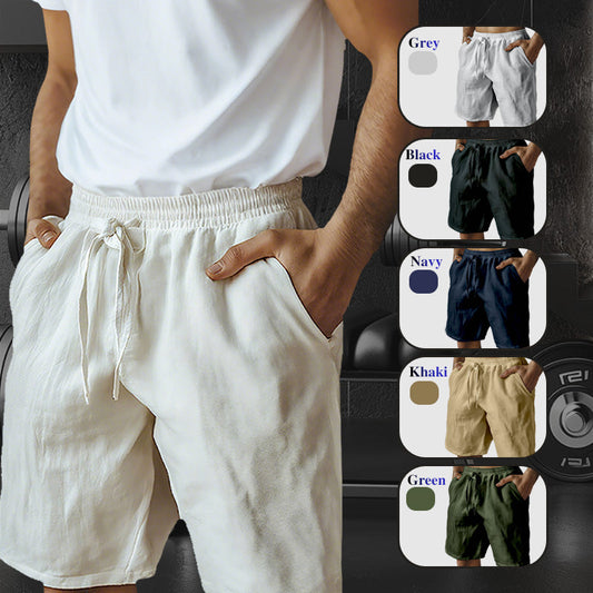 🔥2026 New Arrivals Special Offer-Men's Elastic Drawstring Solid Shorts