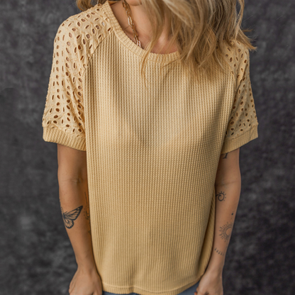 Women's Casual Round Neck Short Sleeve Loose Fit T-Shirt