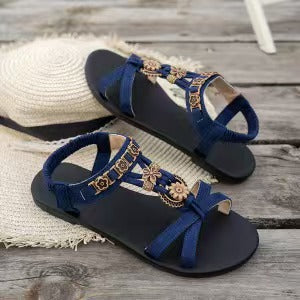 👡Summer Hot Sale - ONLY ￡14.99!! 💥 Women's Round-Toe Flat Breathable Sandals – Soft, Cushioned & Perfect for Summer Days & Holidays 🌸✨