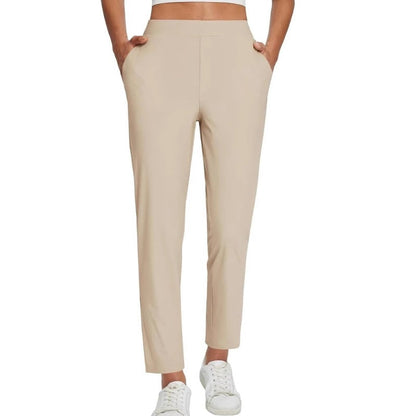🔥Summer Sale 50% OFF🔥Women's Elastic High-Waist Pants - Secure Pockets, Slim Fit, UK Sizes