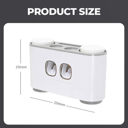 No-Drill Wall-Mounted Toothpaste Dispenser & Toothbrush and Cup Holder