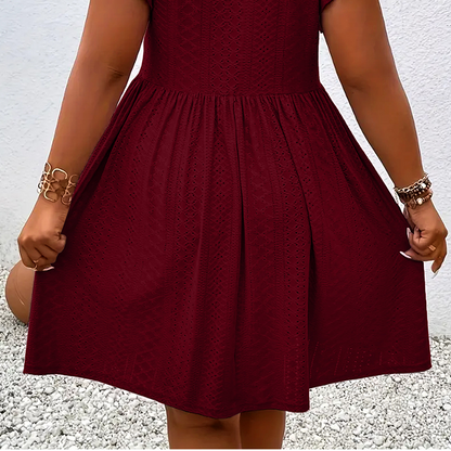 Women's V-Neck Ruffle Trim Dress