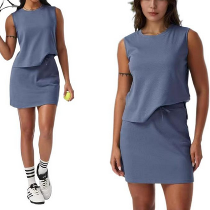 Women's Casual Sleeveless Top & Skirt Two-Piece Set