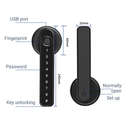 Free shipping🔥 Fingerprint Smart Door Lock Handle With Bluetooth APP Control