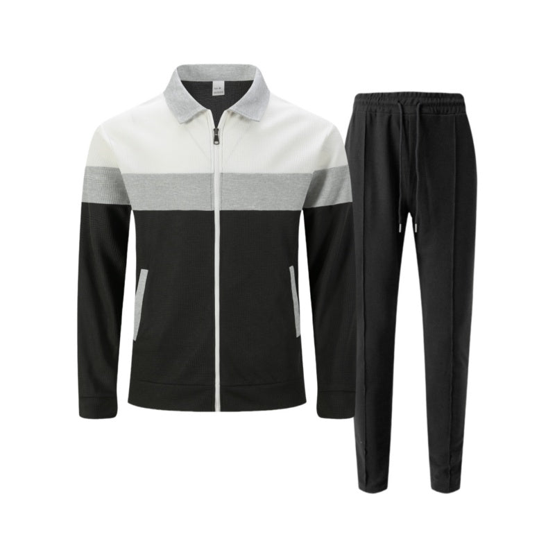 ⌛Limited-Time Offer-Trendy Men's Two-Piece Set - Color-Block Jacket & Pants