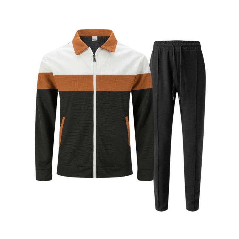 ⌛Limited-Time Offer-Trendy Men's Two-Piece Set - Color-Block Jacket & Pants