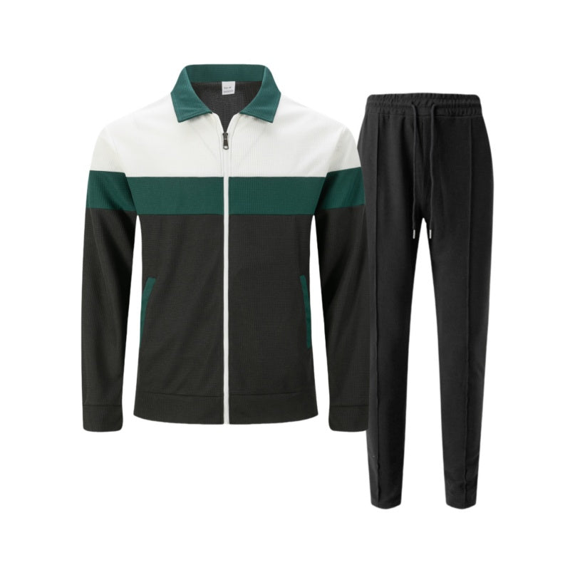 ⌛Limited-Time Offer-Trendy Men's Two-Piece Set - Color-Block Jacket & Pants