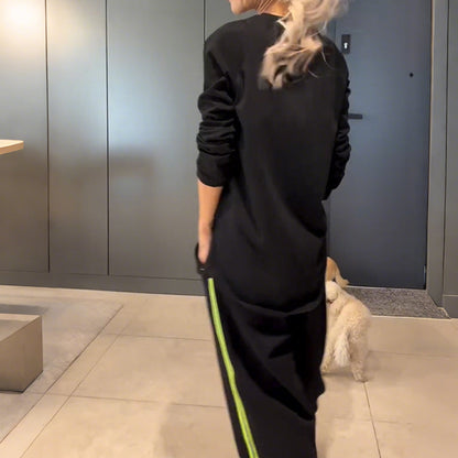 🎉2025 New Products Hot Sale✨Black Long Sleeve Top & Jogger Pants Set