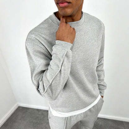 Men’s Solid Color Top & High Waist Jogger Pants 2-Piece Set