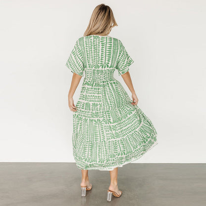 Women’s V-Neck A-Line Flowy Dress