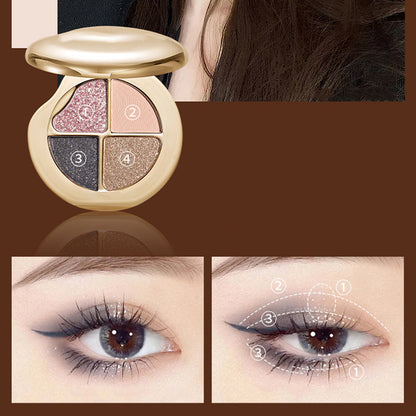 4-Color Highly Pigmented Long-Lasting Eyeshadow Palette
