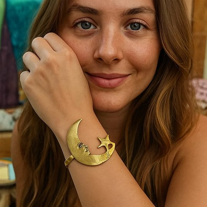 Trendy Moon Star & Spiral Bracelet