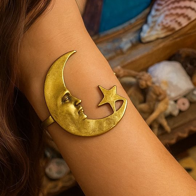 Trendy Moon Star & Spiral Bracelet
