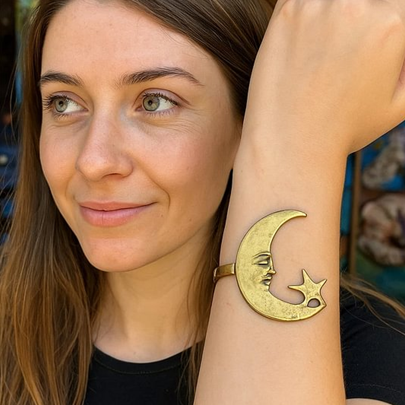 Trendy Moon Star & Spiral Bracelet