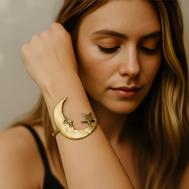 Trendy Moon Star & Spiral Bracelet