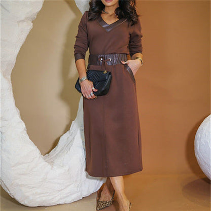 💜 LAST DAY PROMOTION - 50%OFF 💜 Fashion V-Neck Long Sleeve Top & Skirt Set