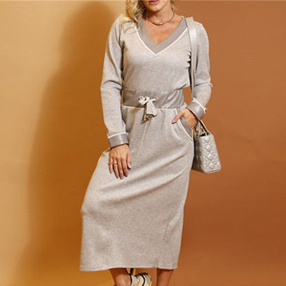 💜 LAST DAY PROMOTION - 50%OFF 💜 Fashion V-Neck Long Sleeve Top & Skirt Set
