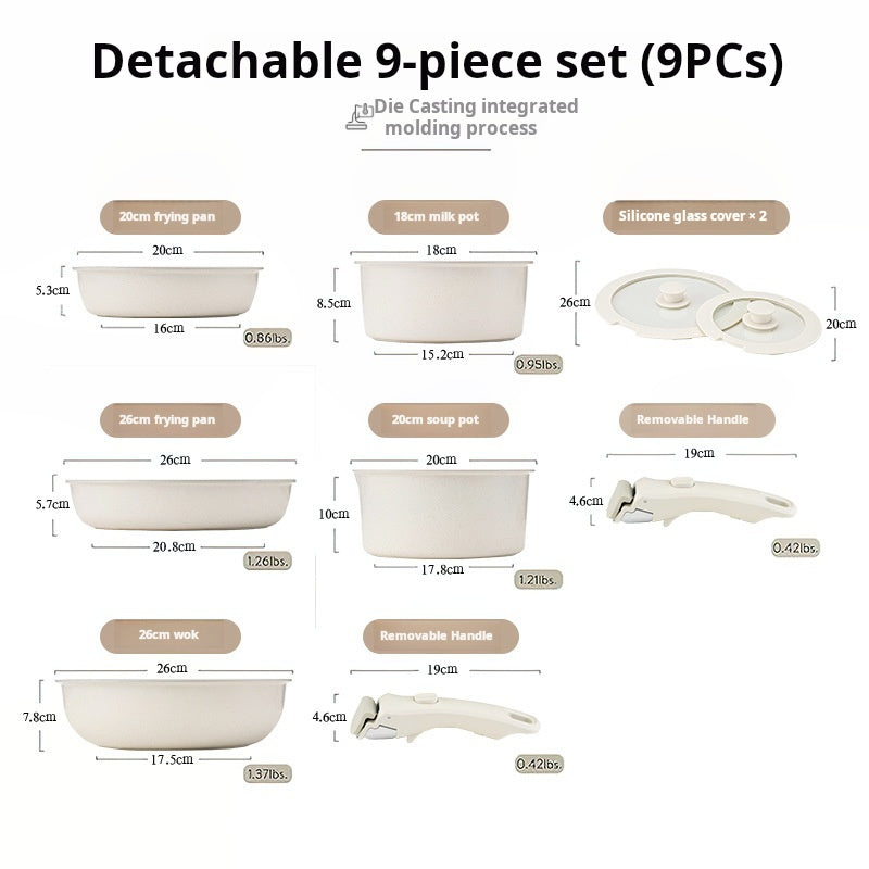 ⏳Time-limited Special⏰Non-stick Cookware Set with Removable Handle - Oven Safe
