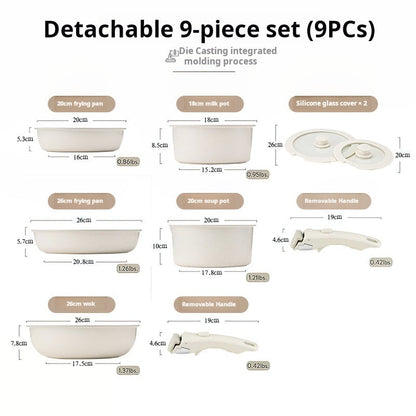 ⏳Time-limited Special⏰Non-stick Cookware Set with Removable Handle - Oven Safe