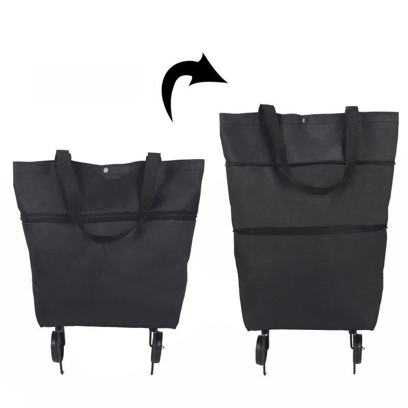 🔥Limited Offer $26.8!!⚡50K+ SOLD!🛍️2-in-1 Convertible shopping tote – hides wheels, holds 20kg, expands with zipper!