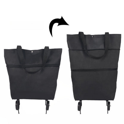 🔥Limited Offer $26.8!!⚡50K+ SOLD!🛍️2-in-1 Convertible shopping tote – hides wheels, holds 20kg, expands with zipper!