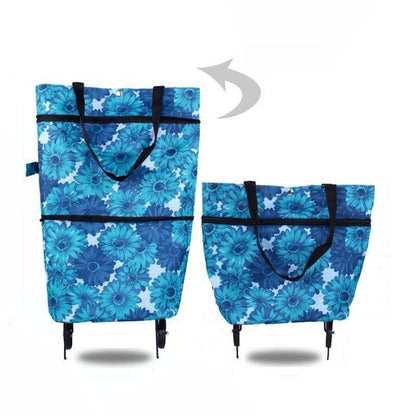 🔥Limited Offer $26.8!!⚡50K+ SOLD!🛍️2-in-1 Convertible shopping tote – hides wheels, holds 20kg, expands with zipper!
