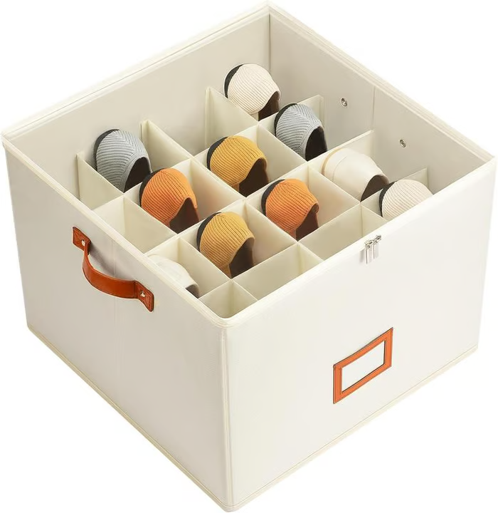 📢📢50% OFF !!!⏰ Fabric Shoe Organizer Storage Box👟– Foldable Design, Large Capacity, Dustproof & Breathable, Space-Saving for Closet & Bedroom 🧺