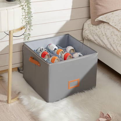 👟 Fabric Shoe Organizer Storage Box – Foldable Design, Large Capacity, Dustproof & Breathable, Space-Saving for Closet & Bedroom 🧺