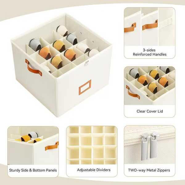 👟 Fabric Shoe Organizer Storage Box – Foldable Design, Large Capacity, Dustproof & Breathable, Space-Saving for Closet & Bedroom 🧺