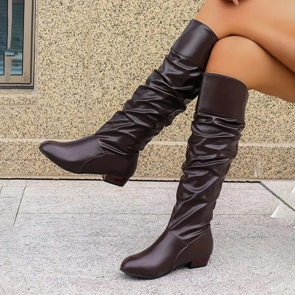 Women’s Slouchy Pleated High Boots
