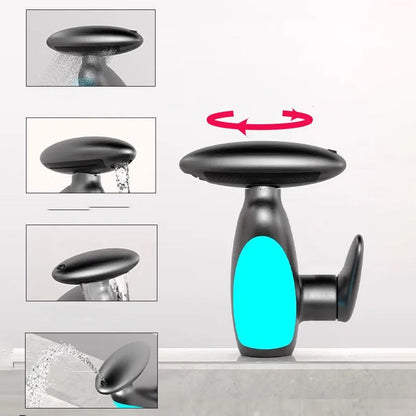 360° Rotating Pull-Out Washbasin Faucet With 4 🚿Water Flow Modes & LED Light💡