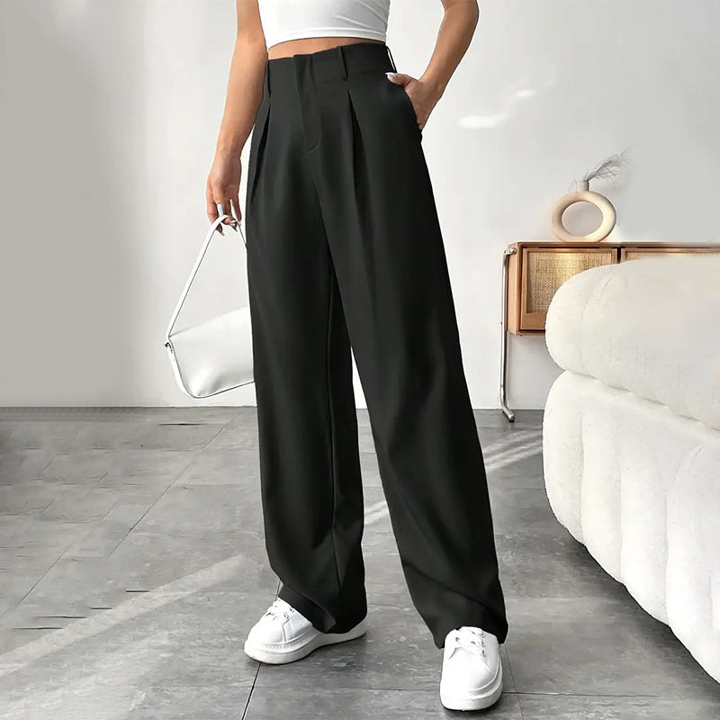 💝New Style✨Women's High Waisted Straight Leg Work Trousers , Smart & Casual Look for Office and Beyond