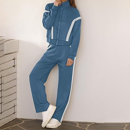💥Limited-time offer: 50% off-Stylish Jacket & Wide Leg Pants 2-Piece Set-Warm and stylish