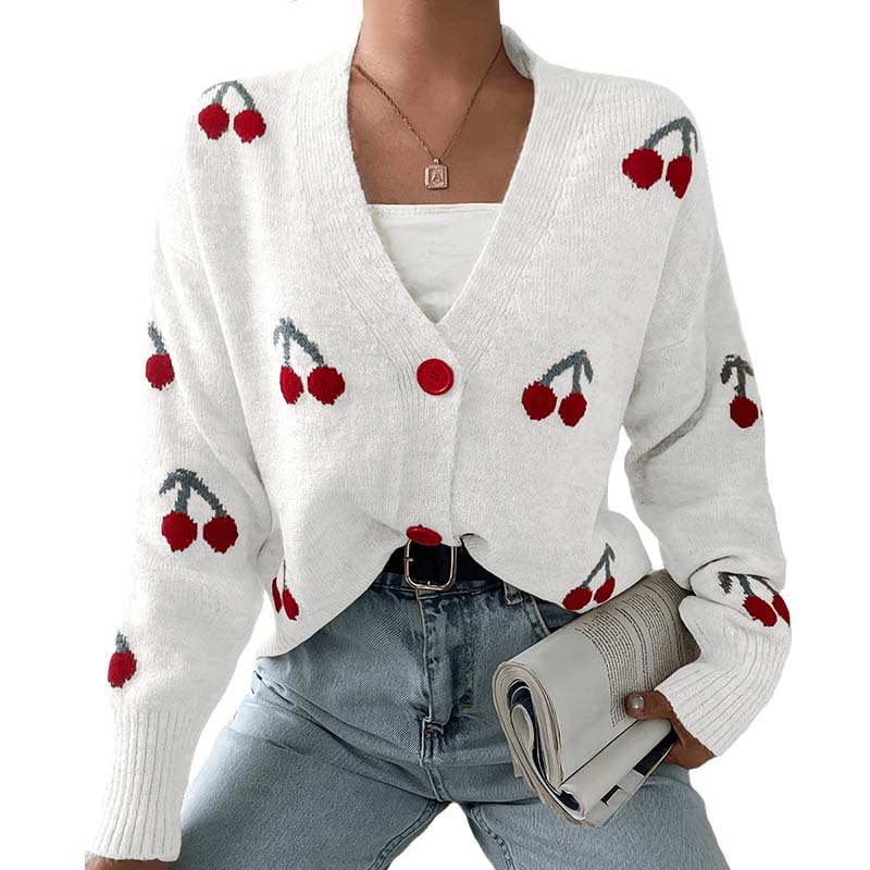 Women’s Casual Sweet Cherry Cardigan