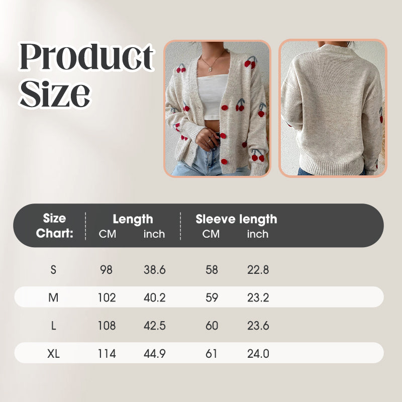 Women’s Casual Sweet Cherry Cardigan