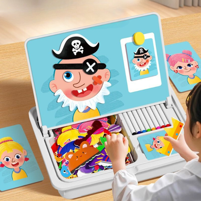 💥New Arrivals 50% Off-Magnetic Puzzles Face Dress Up Travel Game Double Side Preschool Educational Learning Toy for Kids