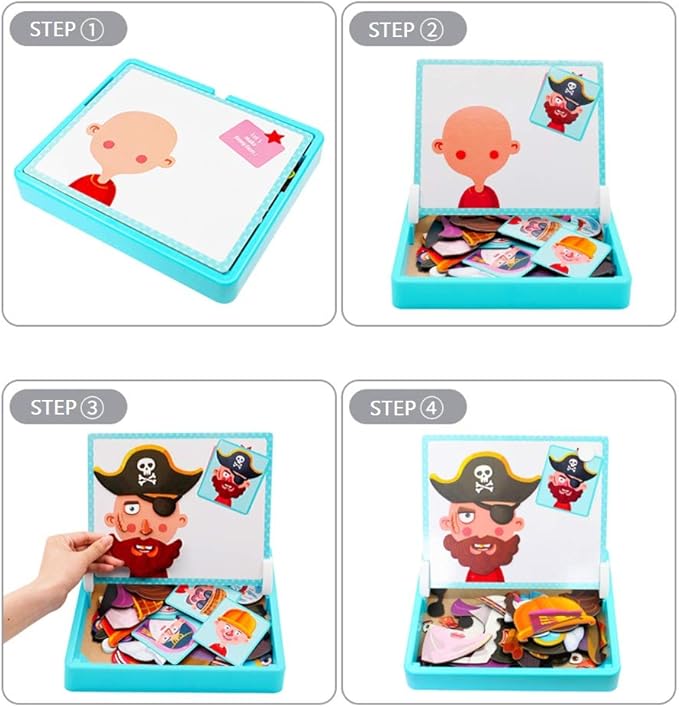 💥New Arrivals 50% Off-Magnetic Puzzles Face Dress Up Travel Game Double Side Preschool Educational Learning Toy for Kids