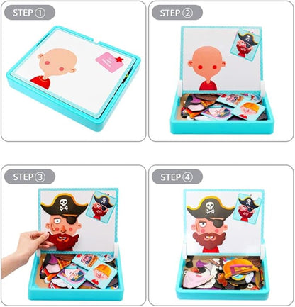 💥New Arrivals 50% Off-Magnetic Puzzles Face Dress Up Travel Game Double Side Preschool Educational Learning Toy for Kids