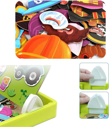 💥New Arrivals 50% Off-Magnetic Puzzles Face Dress Up Travel Game Double Side Preschool Educational Learning Toy for Kids