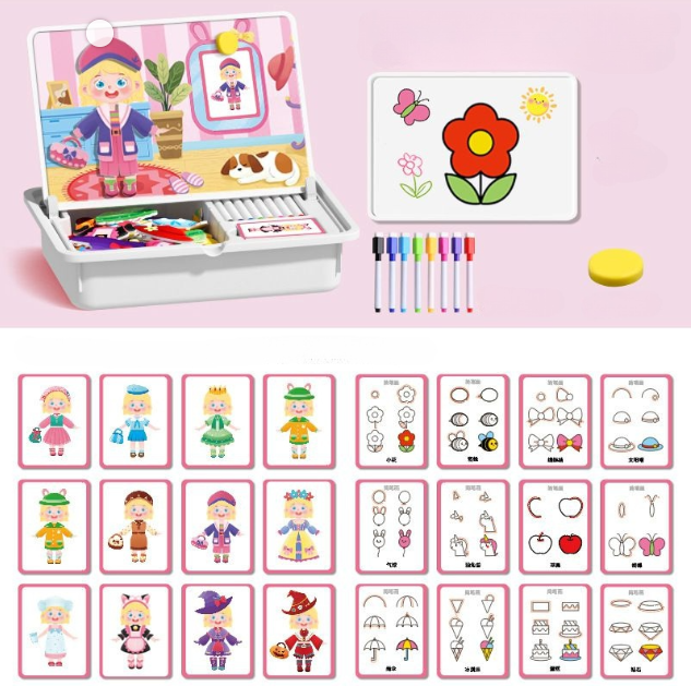 💥New Arrivals 50% Off-Magnetic Puzzles Face Dress Up Travel Game Double Side Preschool Educational Learning Toy for Kids