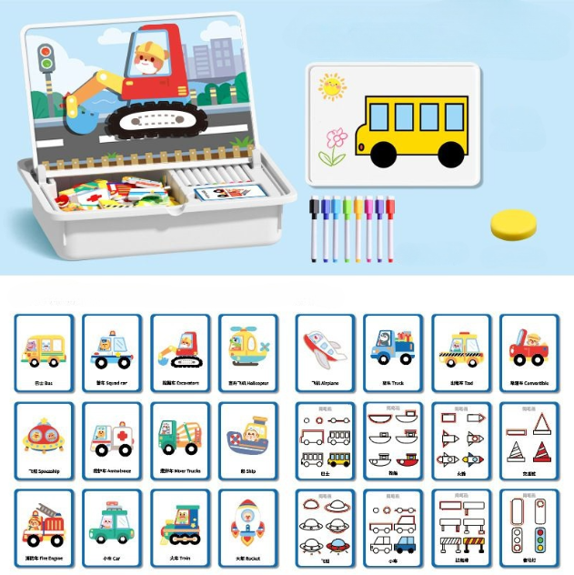 💥New Arrivals 50% Off-Magnetic Puzzles Face Dress Up Travel Game Double Side Preschool Educational Learning Toy for Kids